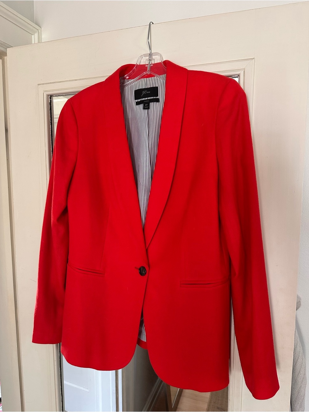 J. Crew Women's Red Single-Button Shawl Collar Blazer